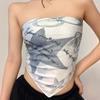 Bow Y2k Print Turban All-match Small Square Scarf Exquisite Printed Headscarf  Outdoor