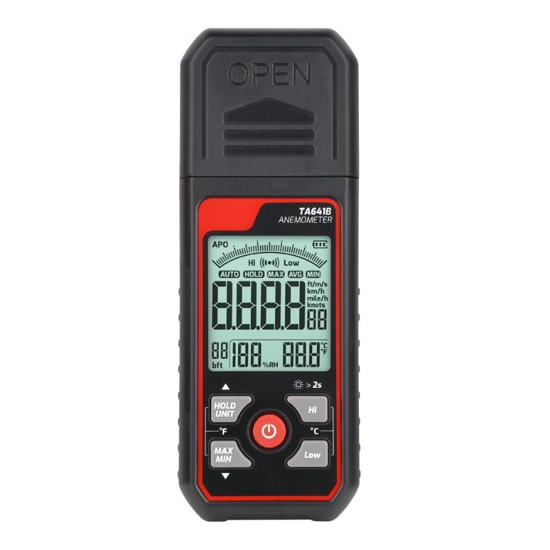 Portable Digital Anemometer Handheld Wind Speed Meter Compatible for Measuring Temperature WindChills with Backlamp LCD