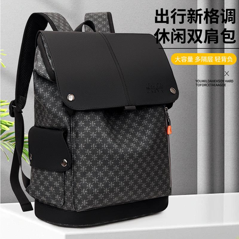 Schoolbag Business Backpack Men's Printed Business Commuter Backpack Travel Casual Large Capacity Laptop Backpack