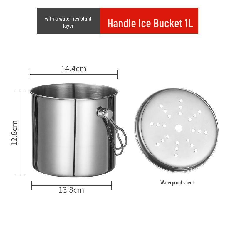Stainless Steel Gold Ice Bucket with Creative Handle for Champagne, Beer, and Wine