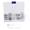 200Pcs Screw Washers Set, Aluminum Flat Washer Assortment Kit, Automotive Aluminum Metric Oil Drain Plug Aluminium Flat Washers for Maintenance