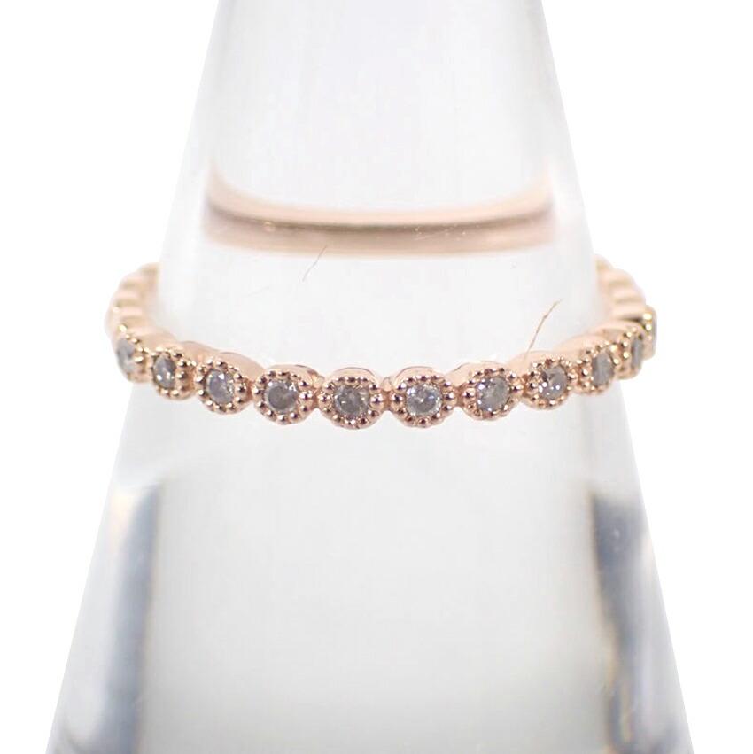 [Pre-owned] Agete K18PG Diamond 0.05ct Ring / Size 11 / J92-7