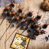 Halloween Plant Arrangement Realistic Flower Stem with Artificial Pumpkin and Black Leaf for Party Table Centerpieces
