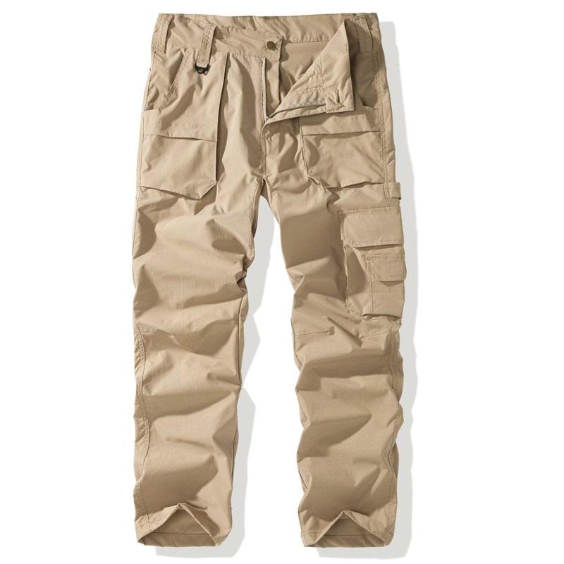 Men's multi-colored large-size long pants with multiple pockets, casual work pants