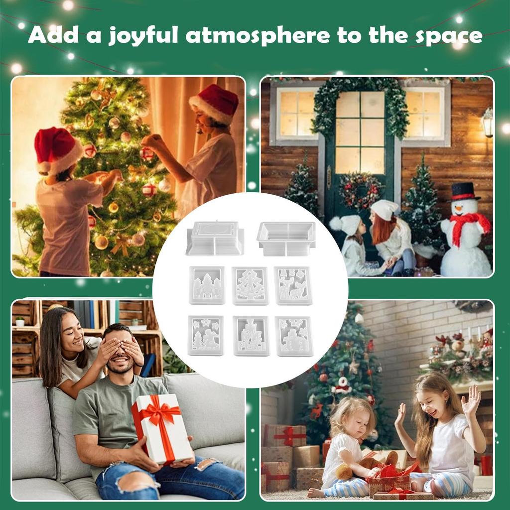 Christmas Molds Silicone Flexible Craft Supplies Candle Holder Christmas Wax Molds For Wax Plaster Party Lantern Home Decor Arts