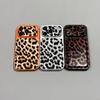 Luxury Retro Leopard Print Pattern Bumper Phone Case For iPhone 17 Air 16 15 14 Pro Max 16Plus Electroplating Bulge Back Covers