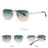 Vintage Marken Designer Randlose Quadratische Sonnenbrille Damen Für Herren Trendige Geschnittene Sonnenbrille Mode Luxus Metall Schlangen Shades