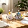 Rotating Art Supply Organizer Pen Holder with 9 Compartments, 360 Degree Silent Smooth Spinning Desk Caddy Pencil for Desk, Desktop Storage