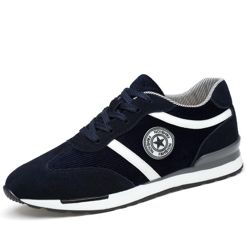 Men s Retro Korean Style Suede Running Shoes with 8CM Invisible Height Increase Size 38