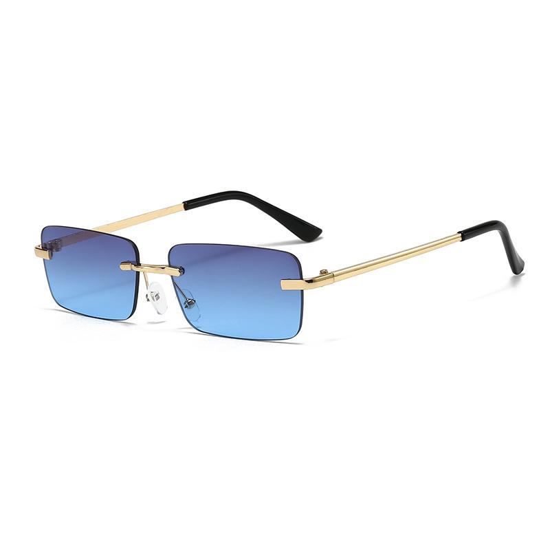 

Retro sunglasses women s high-end sense small box European and American frameless personality hip-hop glasses fashion trendy sunglasses men