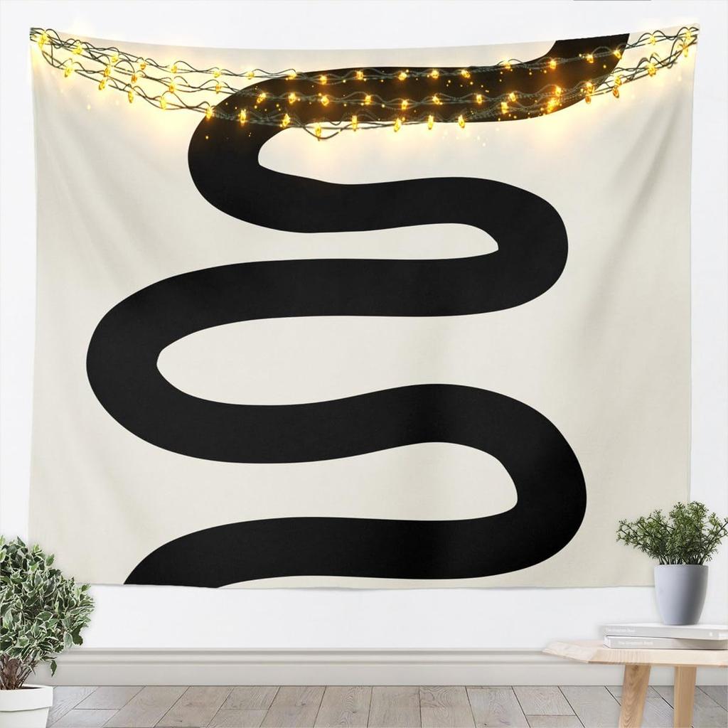 Stripes Wall Art Dark Black And White Tapestry For Kids Boys Girls Teens Room Decor Abstract Hanging Blanket Medium Geometric