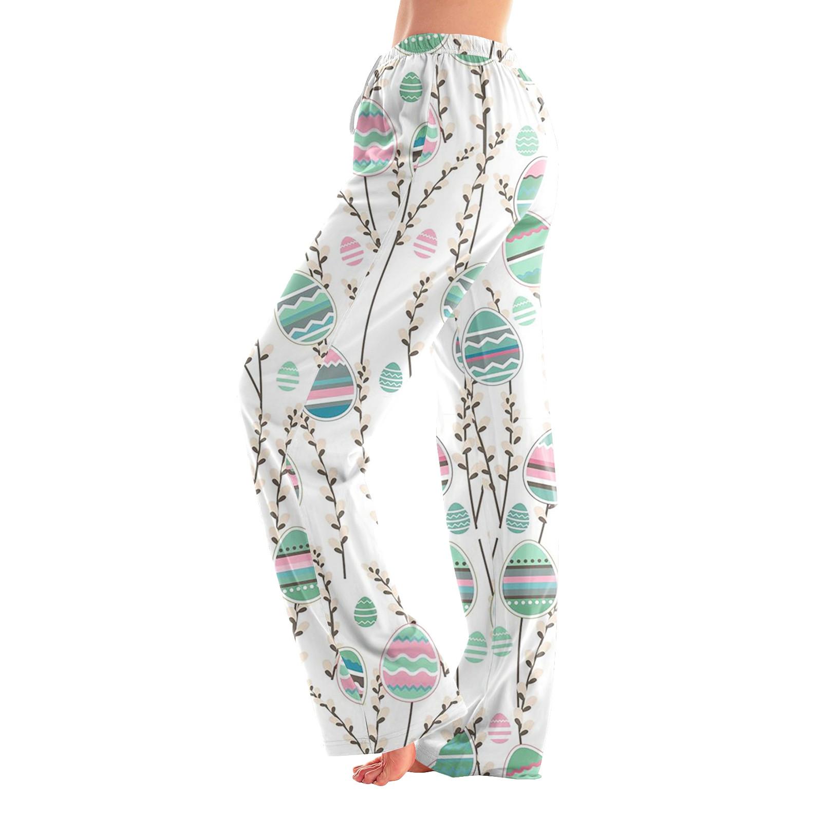 

Женские пижамные штаны, одежда для сна, повседневные брюки с эластичной резинкой на талии, удобные прямые свободные брюки для йоги XXXL