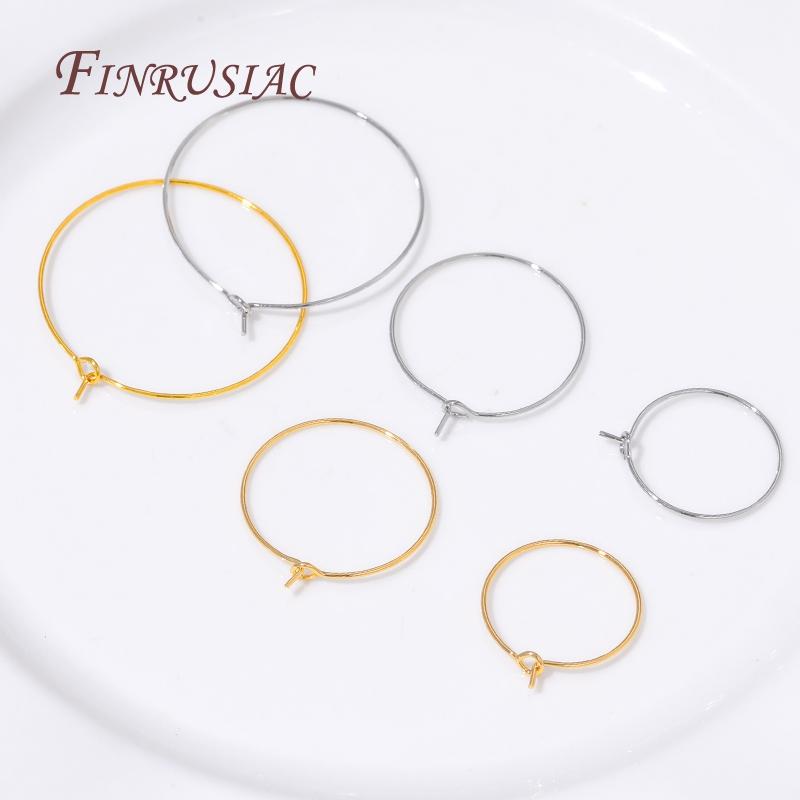 20mm 25mm 35mm 18K Gold Plated Hoops Earrings Big Circle Ear Wire Hoops Wires For Jewelry Findings,Earrings For Accessories