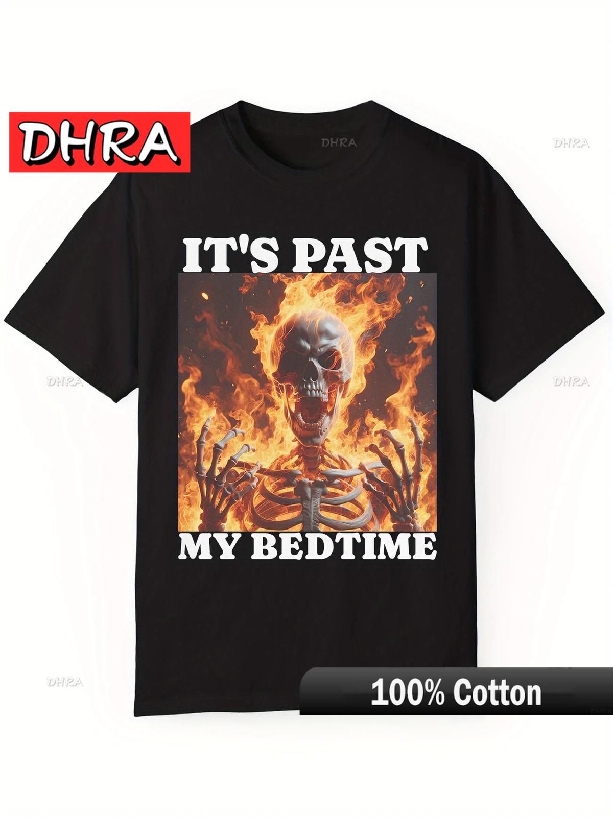 Flaming Skeleton It s Past My Bedtime T-shirt S