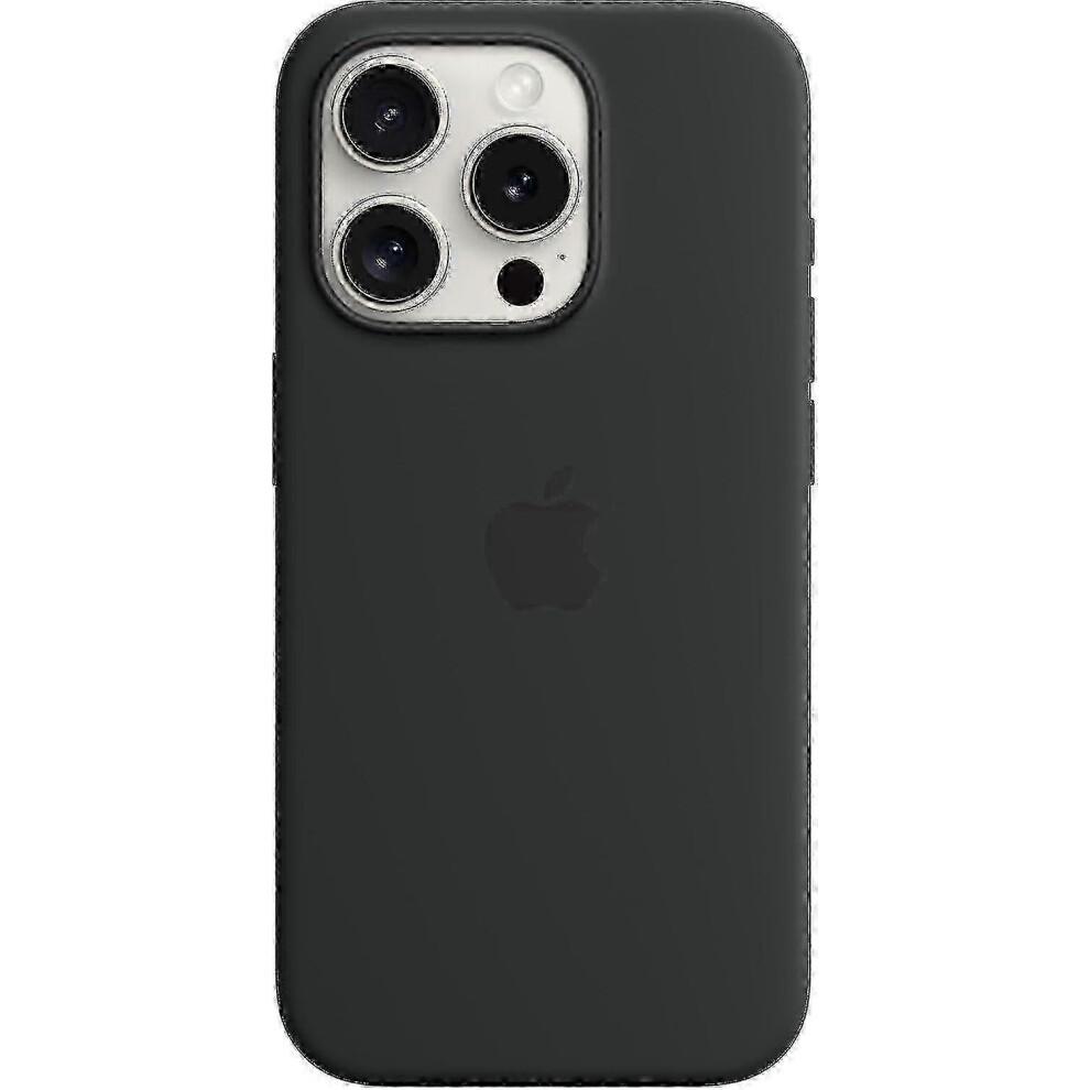 (Negro) Para iPhone 15 Pro Funda de Silicona con Magsafe
