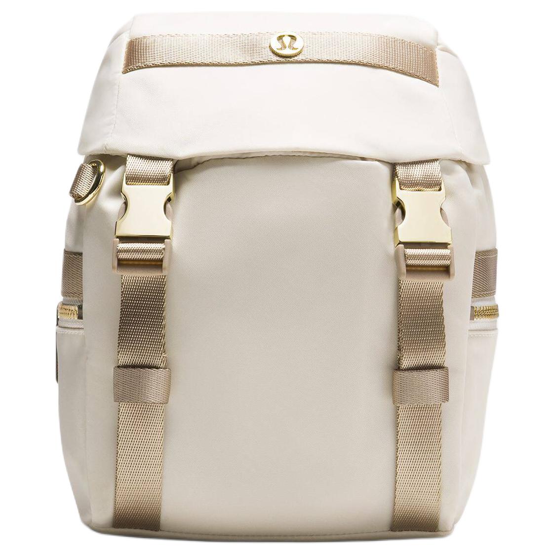 

Lululemon Wunderlust Minimalist Versatile Drawstring Closure Design Mini Backpack Unisex Backpack White LU9CG7S-2 Light Ivory White & Playful Khaki & Gold