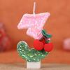 Cherry Cherry Number Birthday Candle Cake Party Handmade Number Candle 0-9