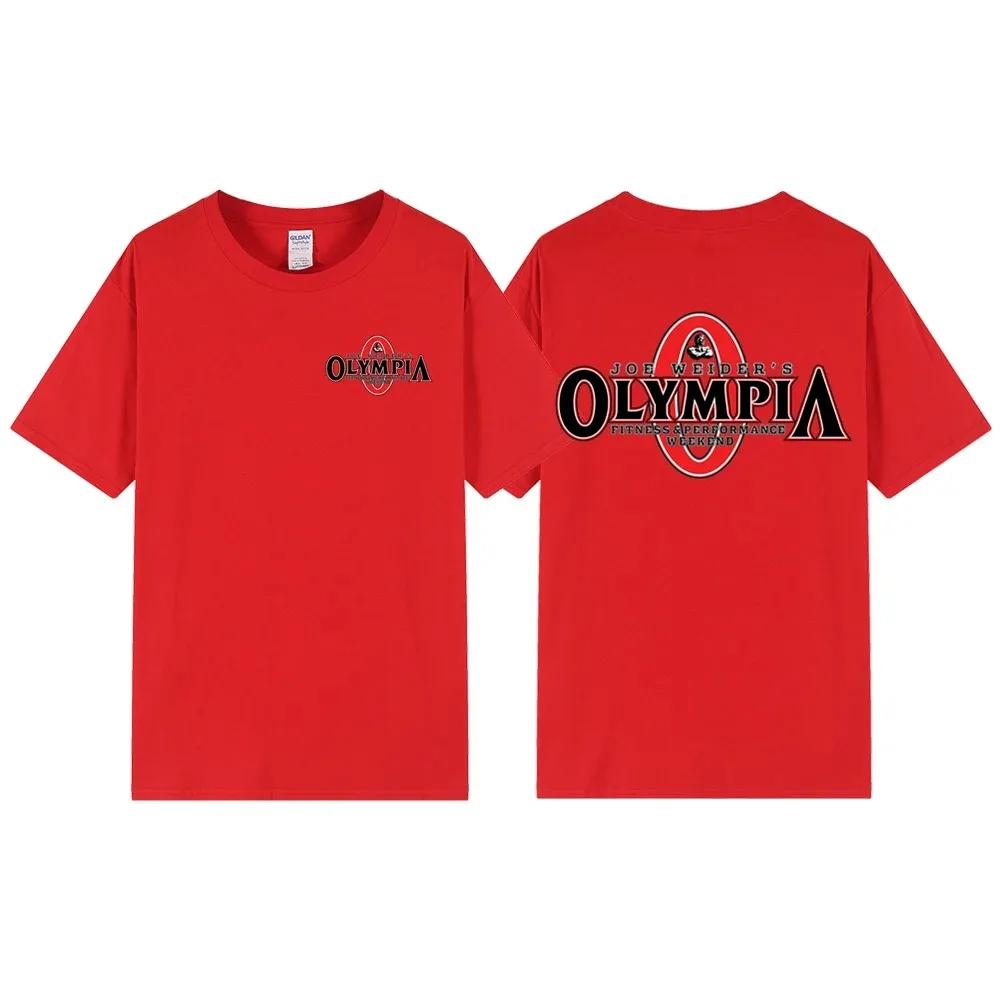 New Summer Men's OLYMPIA Printed Pure Cotton T-shirt Men's Hip Hop Street Sports Fitness Comfortable Hot Selling Short Sleeve
