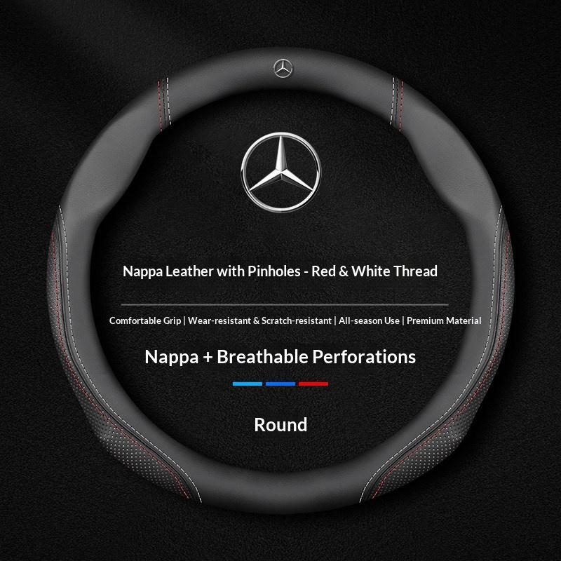 Coprivolante in Pelle Scamosciata per Auto Mercedes Benz Classe A B C E S CLA CLS ML SL GLA GLB GLC GLK SLK Vito AMG A35 A45 C43 C63 BC2