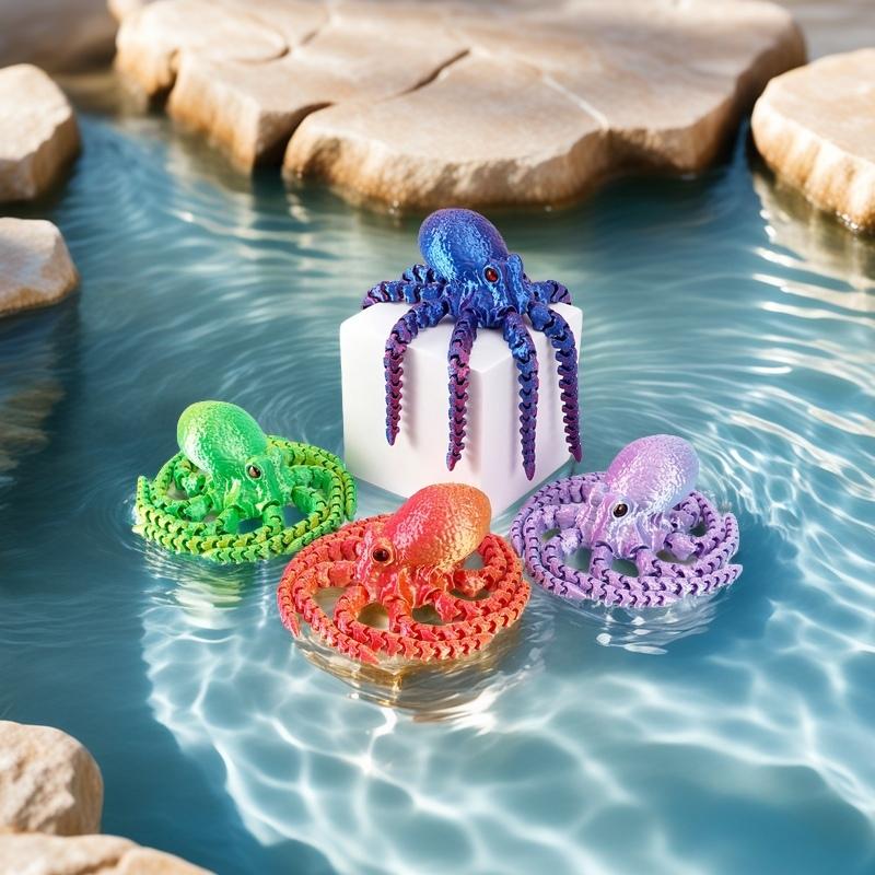 3D Printed Articulated Octopus – Poseable Tentacles Desk Toy, Eco-Friendly PLA Sculpture, Unique Gift for Kids & Adults