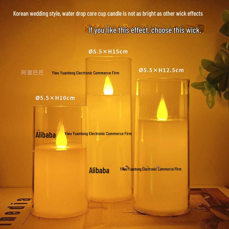 

Світлодіодні скляні свічки-прикраси для днів народження та весіль Flat Waterdrop LED Candle