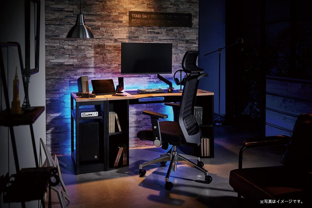 KOIZUMI Ergonomic Chair Black Office Study Gaming Chair Rotary Arm Hanger W680 X X Seat Elbow Height JG6-101BK Size D675~730 H1180~1270mm Height