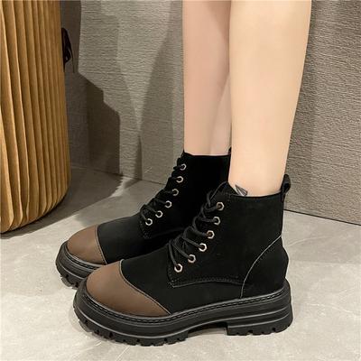2024 Botines Blancos Nuevos para Mujer Piel PU Suela Gruesa Con Cordones Botines Femeninos Otoño Invierno Zapatos de Plataforma Mujer
