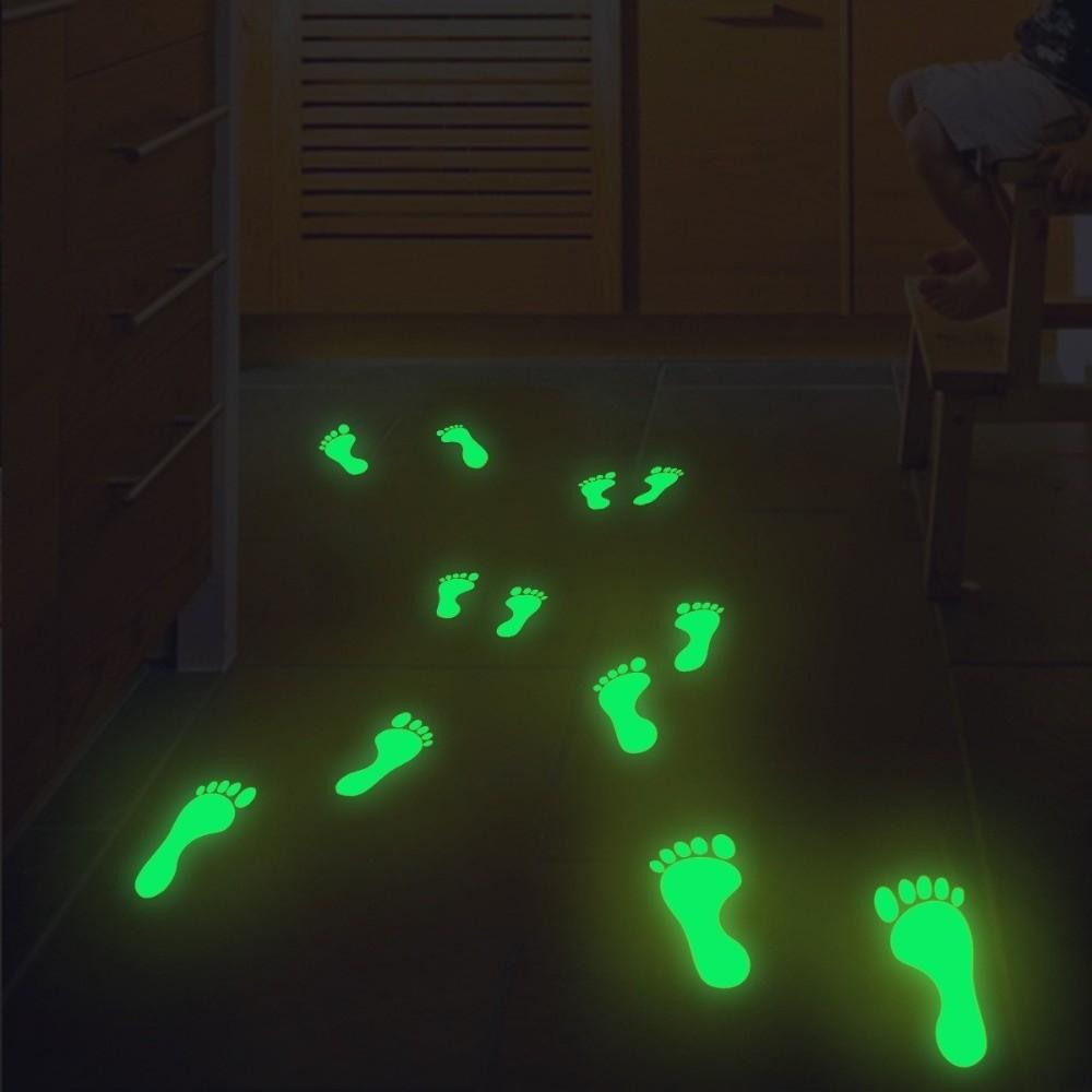 Self-Adhesive 2D Flat Footprint Sticker Waterproof Floor Wall Stickers Bedroom