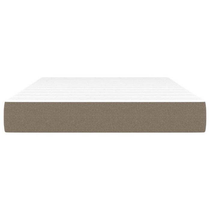 347758 vidaXL Pocket Spring Bed Mattress Taupe 120x200 Cm Thickness 20 Cm Fabric
