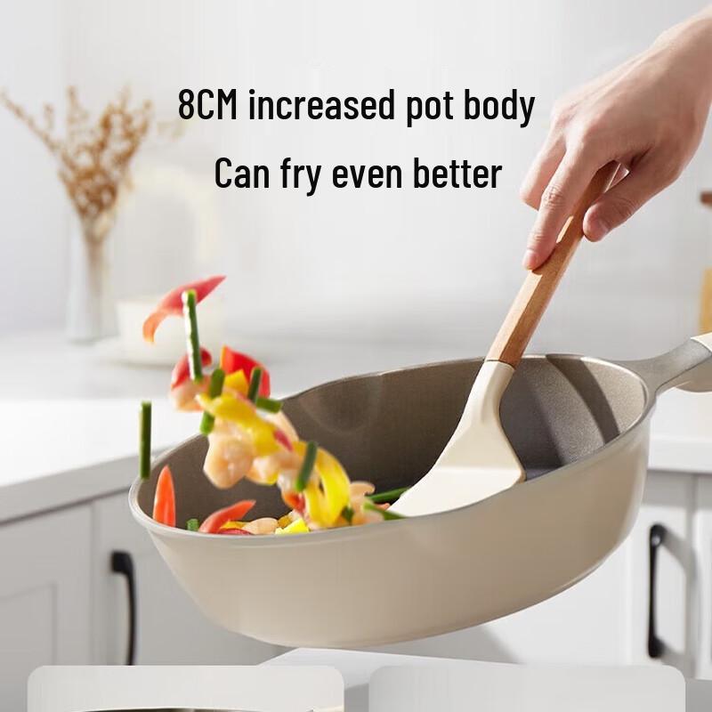 Honcook White Ceramic 28cm Deep Frying Pan