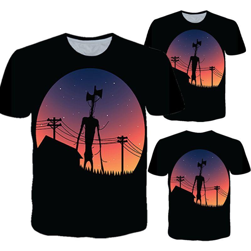 Koszulka dla dzieci z potworem horroru Alien Siren Head z przerażającą grafiką miejskiej legendy