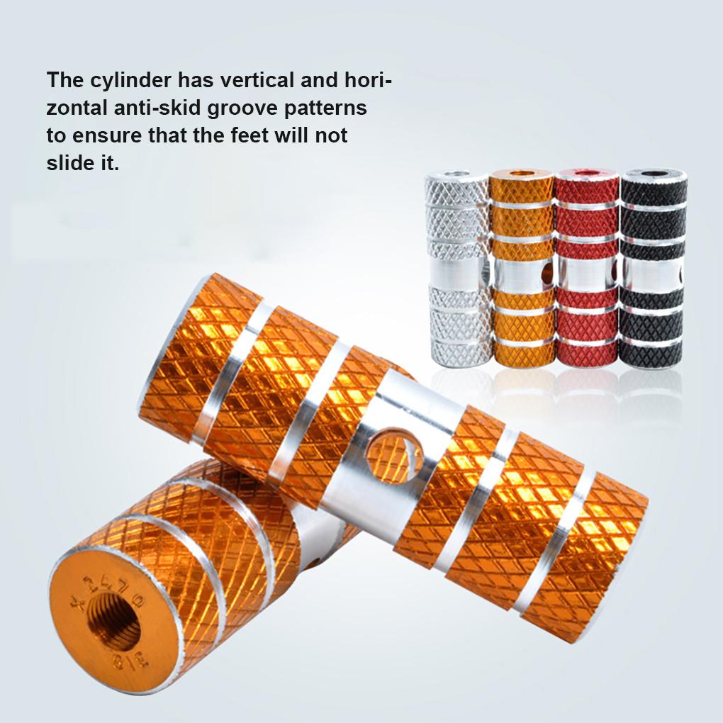 Packung mit 2 Fahrradfußrasten Aluminiumlegierung Gewinde Mountainbikes Fuß Anti-Rutsch-Rille Tragbar Outdoor Achspedal Ersatz