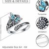 Anello da donna vintage personalità bohémien turchese libellula girasole avvolgente
