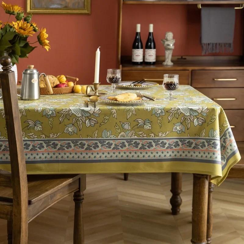 Rectangular Minimalist Retro Tablecloth Rural Style Tablecover for Household Living Room HighEnd Printing Dining Table Cloth
