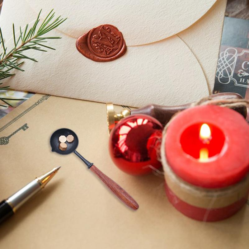 Sealing Wax Stamps Spoon Frosting Black Vintage Non Stick Spoons Firing Melting Particle Wedding Invitation Craft Accessory Tool