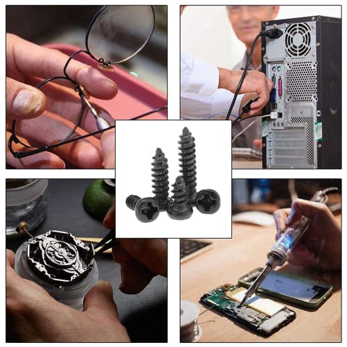 PENGLIN 450-delers sett med senkhodeskruer, karbonstål, M2.3, M2.6, M3, svart, mikroskruer, senkhodeskruer