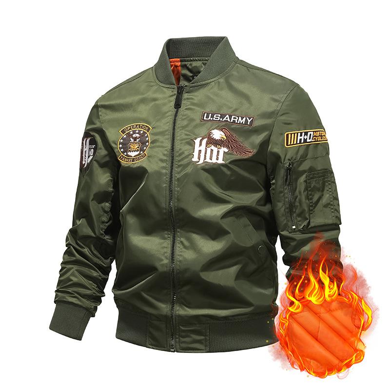 Spring and Autumn New Air Force Pilot Jacket Men's Heavy Industry Embroidered Baseball Uniform Eagle Jacket Work Jacket