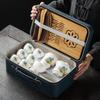 Kung Fu Tea Set with White Tray and Travel Bag