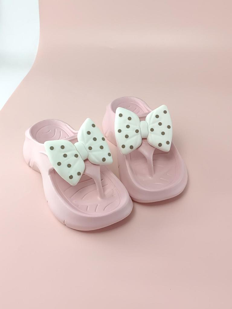 Women's Summer Polka Dot Bow Tie Sandals - Fashionable Thick Sole EVA Flip-Flops
