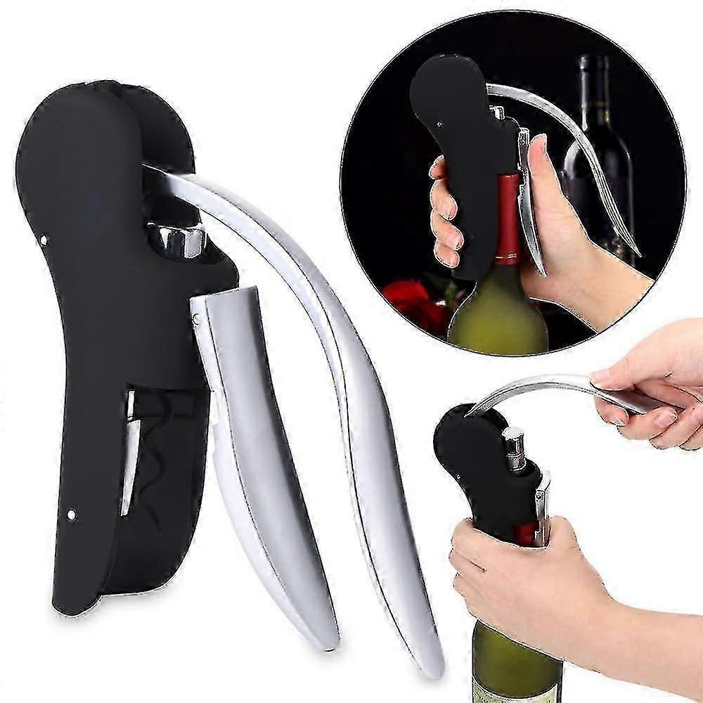 Aluminum Alloy , Wine Opener Compact Vertical Wine Bottle Opener With Foil Cutter,wine Stopper And Extra Spiral