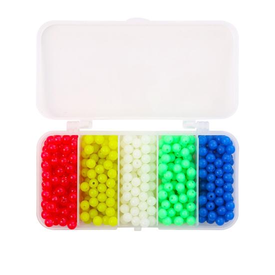 

500Pcs Luminous Fishing Round Float Balls Space Beans Box Glow-in-the-Dark Stopper Rigging Beads Fishing A