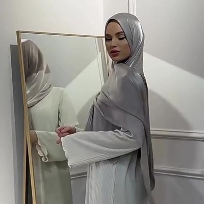 Elegant Silk Hijab Scarf Long Bandana Headscarf All-march Sunscreen Wraps Shawl Beach