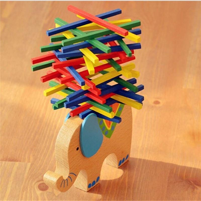 Children Wooden Elephant/Camel Balancing Blocks Educational Toy