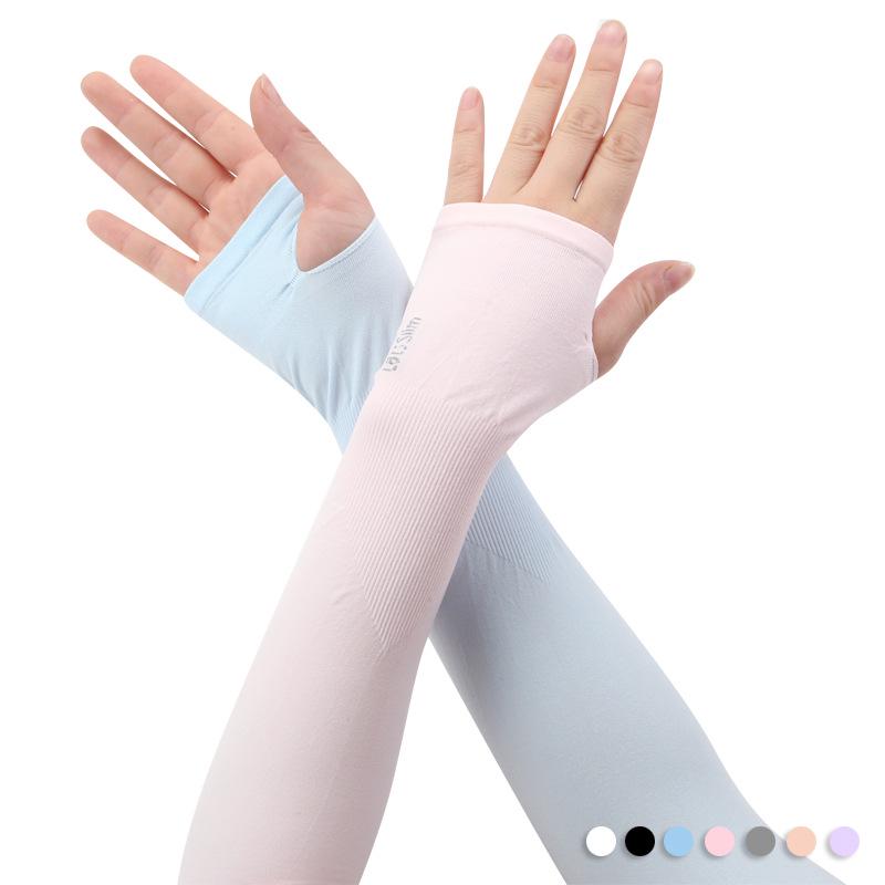 Unisex UV Protection Ice Silk Arm Sleeves for Summer Driving