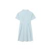 FILA Emerald Series Solid Color Fashion Loose Casual Polo Collar Short Sleeve Dress Women Dresses Dream-Awakening-Green F11W334303ALG