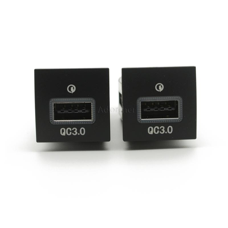 12V Red LED Car Charger Socket Dual USB Charging Outlet Power Adapter QC3.0 For VW Golf 6 Jetta 5 MK6 Scirocco 2006-2010