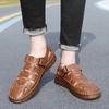 2024 Classic Summer Cool Men's Sandals Leather Outdoor Summer Handmade Shoes Men Beach Breathable New Men's Beach Cave Sandals