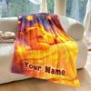(Memo U Name)1PC Personalized Custom Name Blanket Winnie the Pooh Printed for Sofa Bed Travel Camping Cover Blankets for Gifts