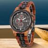 Premium Stainless Steel with Wooden Quartz Men's Business Watch Multi-Functional High-End Fashion Accessory