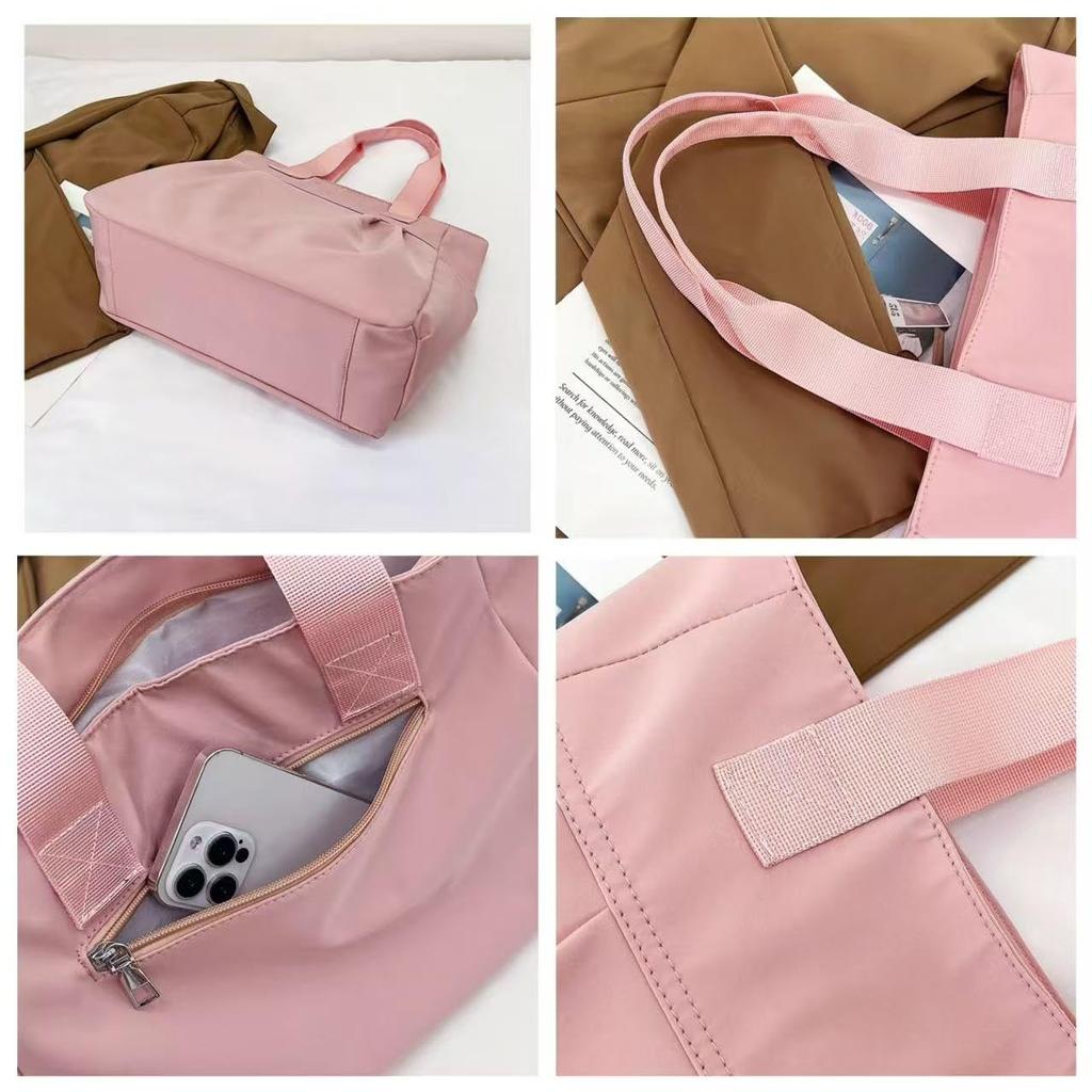 Bitcuem Women's Large Capacity Lightweight A4 Tote Bag, Waterproof, 2-Way, Perfect for Commuting, School, Travel, Shopping, and Walking (Black)